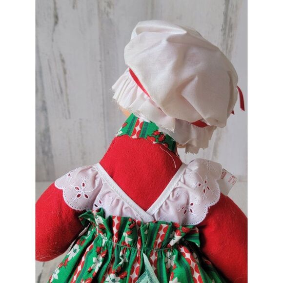 Vintage 16" Annalee Mrs clause green apron Xmas figure mistletoe - Picture 13 of 14